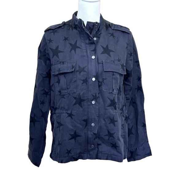 Rails Trey Star Print Utility Jacket, gray, extra small, twill, bohemian - Picture 2 of 12